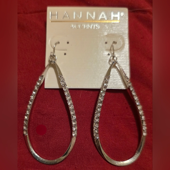 Silvertone Teardrop Earrings - Picture 2 of 2